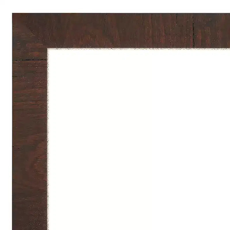 39"x27" Wildwood Narrow Framed Wall Mirror Brown - Beveled, Rectangular, Polystyrene Frame