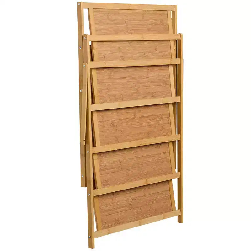Foldable Wooden Shoe Storage Rack - 5-Tier