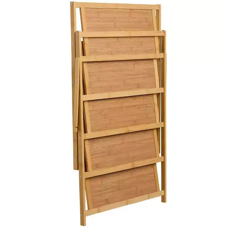 Foldable Wooden Shoe Storage Rack - 5-Tier