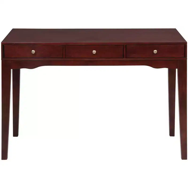 Solid Wood Library/Home Office Writing Desk with 3 Drawers, Cherry