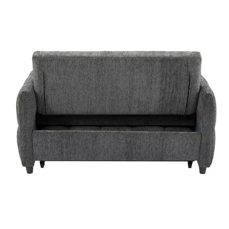 52.8 Pull-Out Sleeper Loveseat with Adjustable Backrest, 3 USB Ports & Lumbar Pillows - Chenille Tufted Sofa Bed for Small Spaces