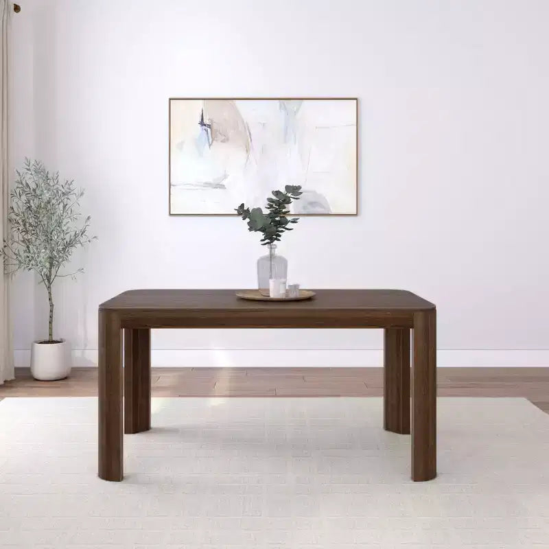60" Solid Wood Dining Table - Modern Round Table for 4
