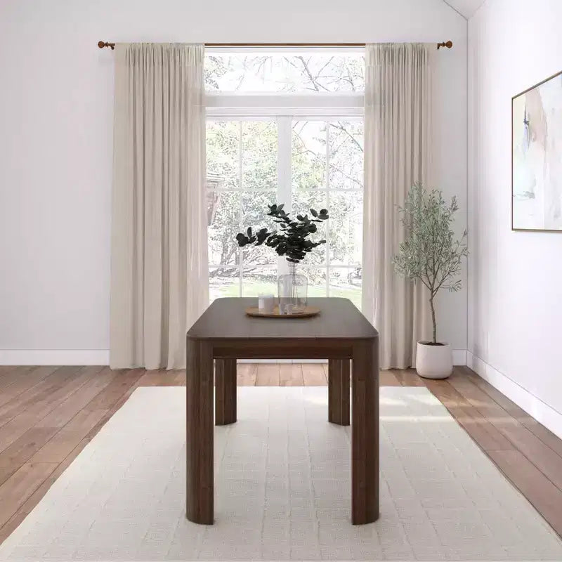 60" Solid Wood Dining Table - Modern Round Table for 4