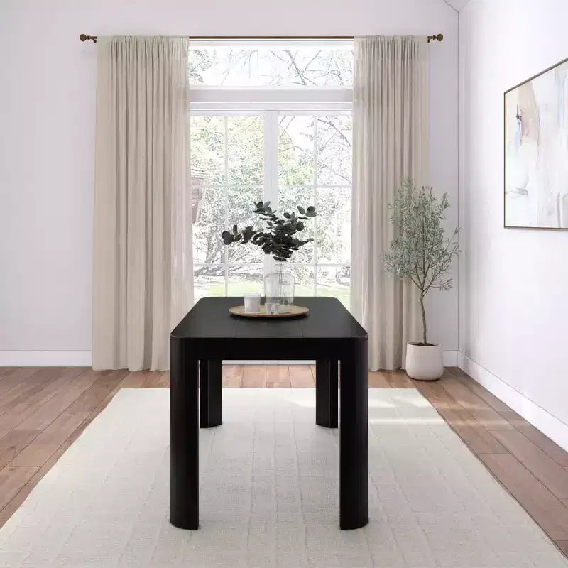 60" Solid Wood Dining Table - Modern Round Table for 4