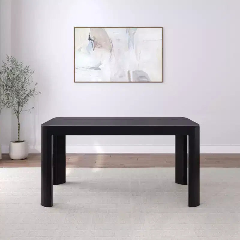 60" Solid Wood Dining Table - Modern Round Table for 4