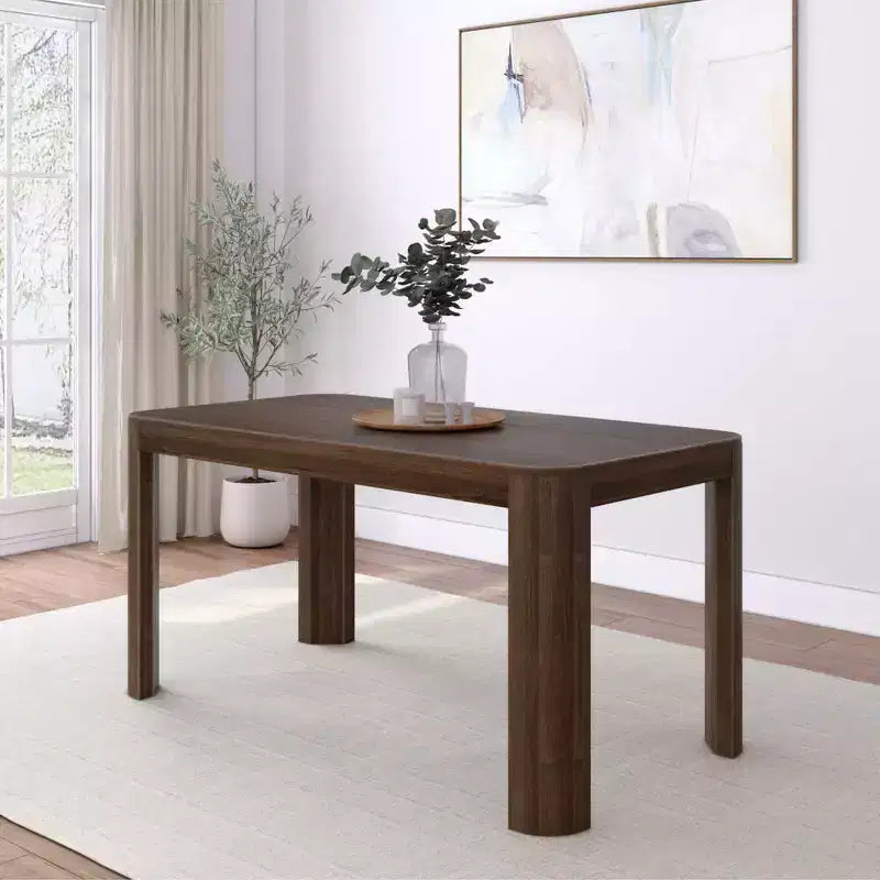 60" Solid Wood Dining Table - Modern Round Table for 4