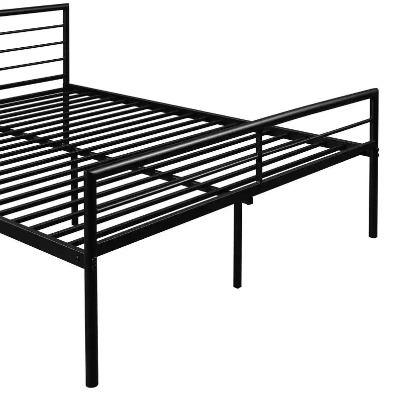 Twin over Full Metal Bunk Bed Frame with Desk, Twin Size Loft Bed with Separate Full Size Lower Bed for Kids
