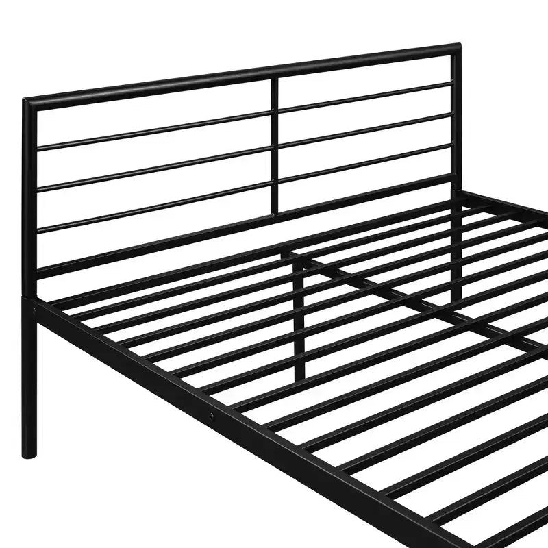 Twin over Full Metal Bunk Bed Frame with Desk, Twin Size Loft Bed with Separate Full Size Lower Bed for Kids