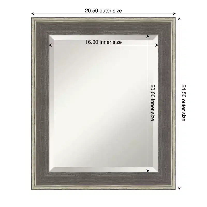 Cottage Beveled Wood Framed Bathroom Vanity Wall Mirror