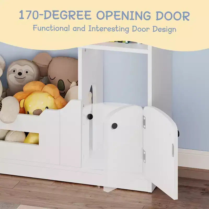 2-Tier Kids Bookshelf & Toy Storage Organizer with Motion Sensor Light, Wooden Book Rack for Playrooms, Classrooms, and Kids Rooms