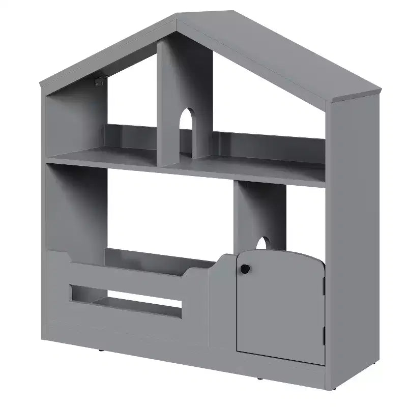 2-Tier Kids Bookshelf & Toy Storage Organizer with Motion Sensor Light, Wooden Book Rack for Playrooms, Classrooms, and Kids Rooms
