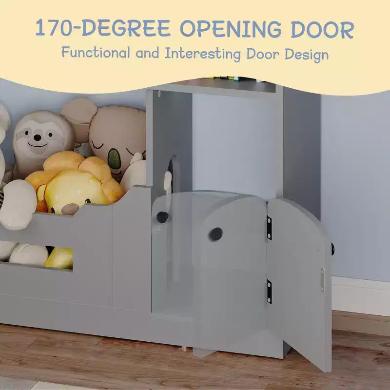 2-Tier Kids Bookshelf & Toy Storage Organizer with Motion Sensor Light, Wooden Book Rack for Playrooms, Classrooms, and Kids Rooms