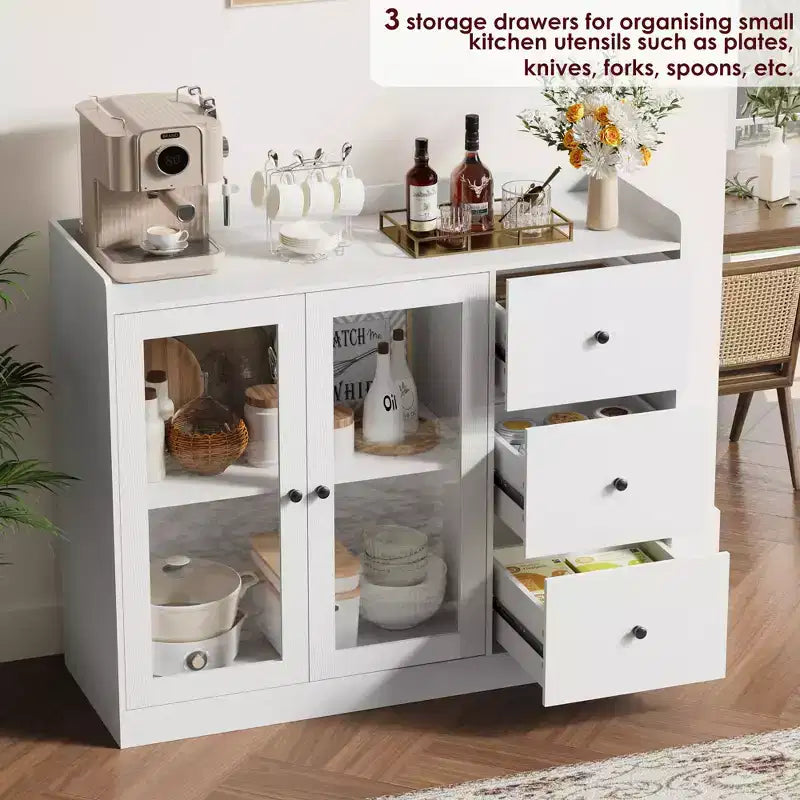 43 Sideboards, Accent Cabinets with Glass Doors, Kitchen Sideboards, Wooden Coffee Bar Cabinets
