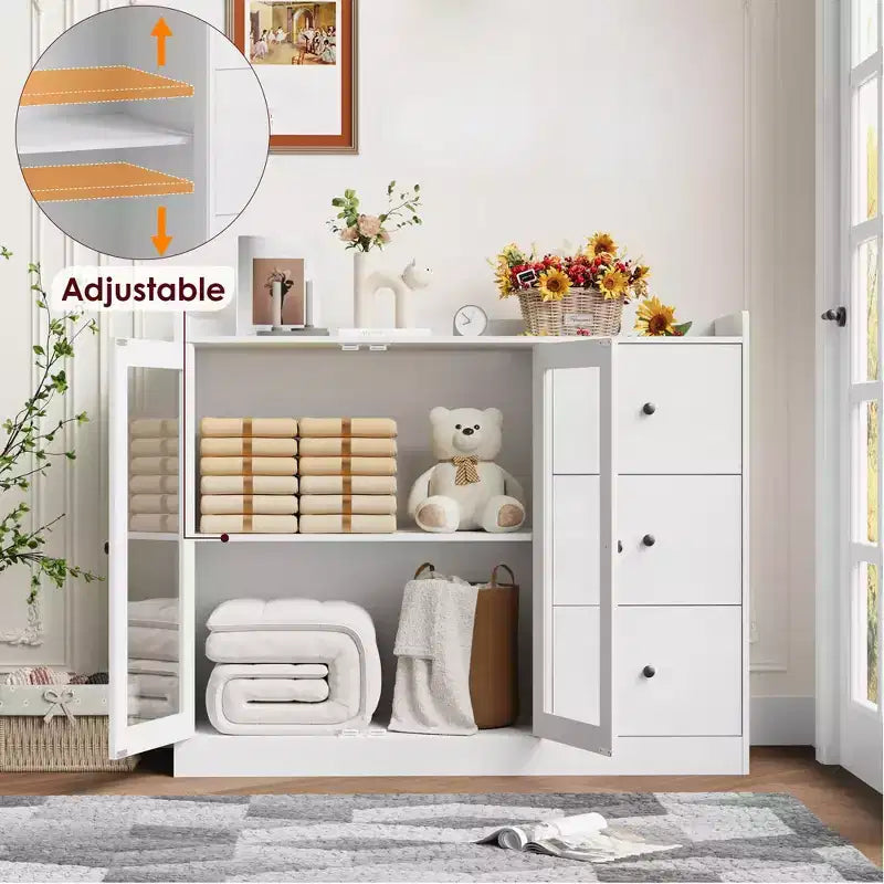 43 Sideboards, Accent Cabinets with Glass Doors, Kitchen Sideboards, Wooden Coffee Bar Cabinets