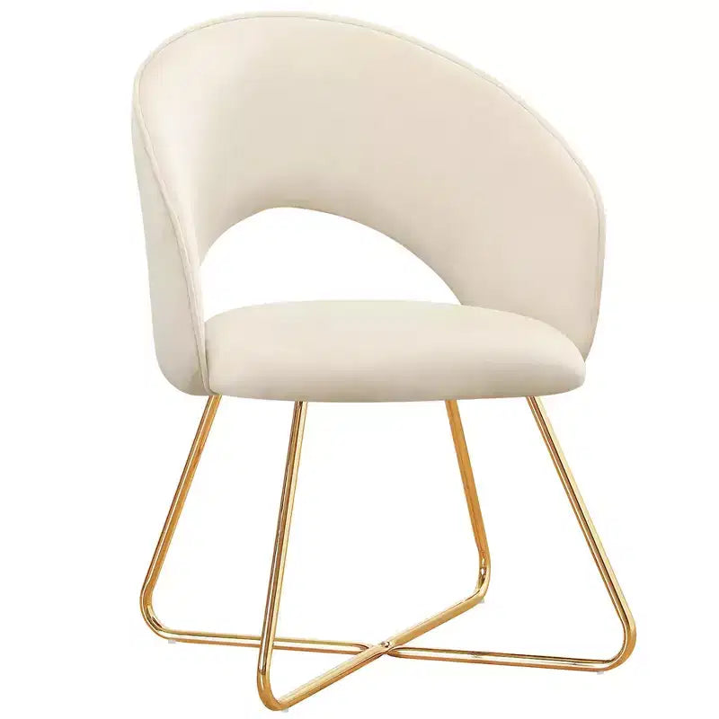 Faux Velvet Vanity Chair, Modern Accent Chair for Vanity, Upholstered Makeup Stool for Bedroom, Living Room, Dressing Room