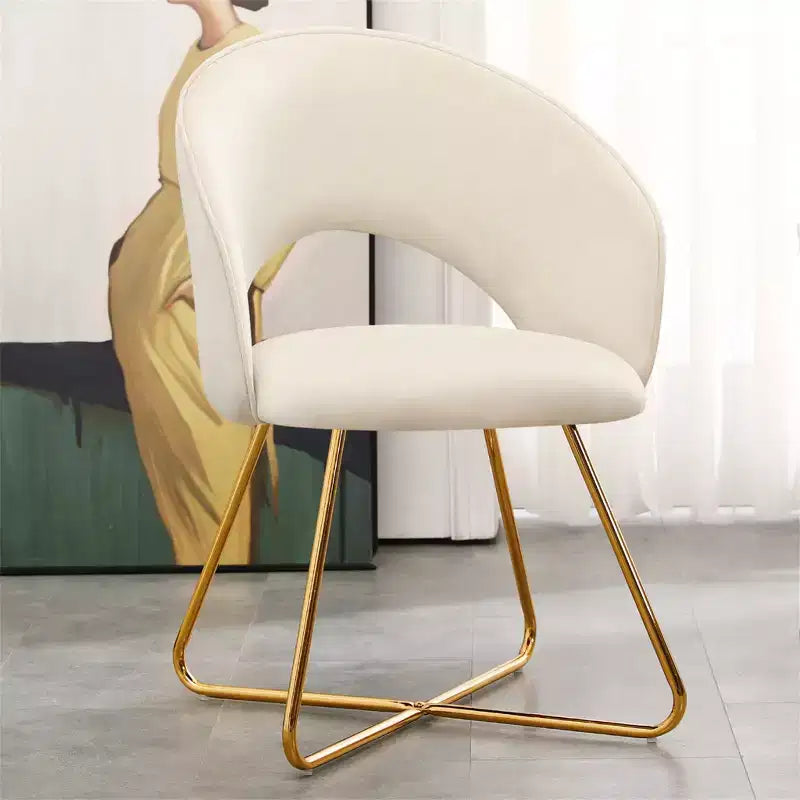 Faux Velvet Vanity Chair, Modern Accent Chair for Vanity, Upholstered Makeup Stool for Bedroom, Living Room, Dressing Room