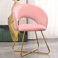 Faux Velvet Vanity Chair, Modern Accent Chair for Vanity, Upholstered Makeup Stool for Bedroom, Living Room, Dressing Room