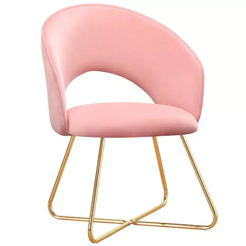 Faux Velvet Vanity Chair, Modern Accent Chair for Vanity, Upholstered Makeup Stool for Bedroom, Living Room, Dressing Room