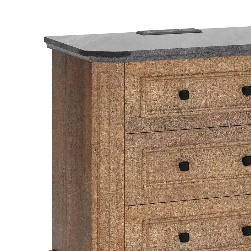 Nightstand with 3 Drawers Bedside Table Small Dresser for Bedroom Rustic Brown