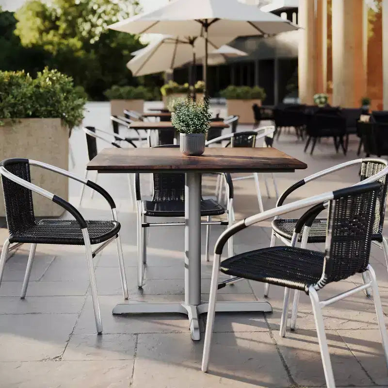 Commercial Grade Tabletop with HPL Technology and Table Height X-Base
