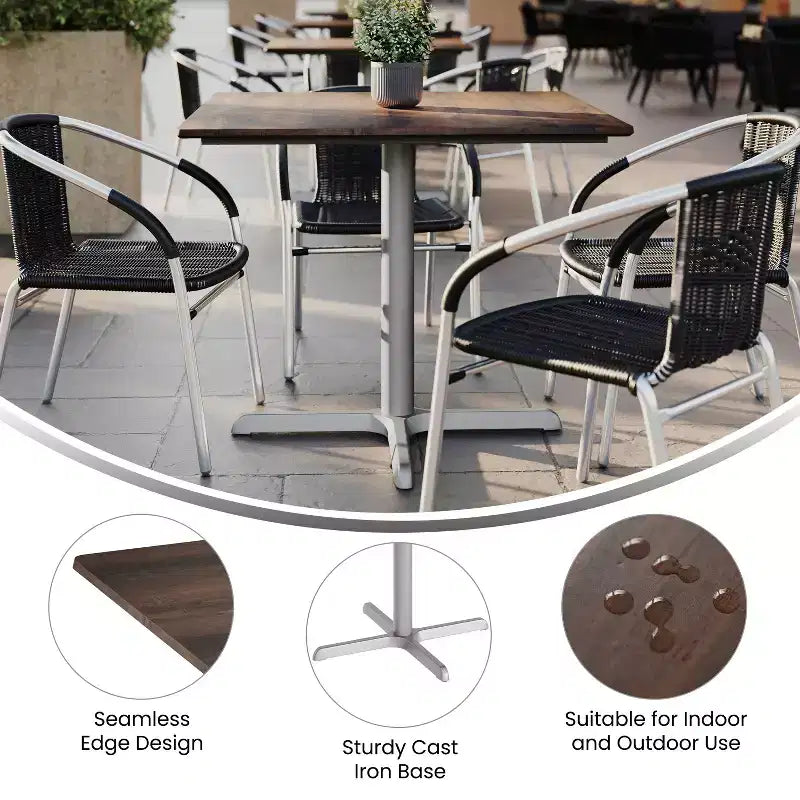 Commercial Grade Tabletop with HPL Technology and Table Height X-Base
