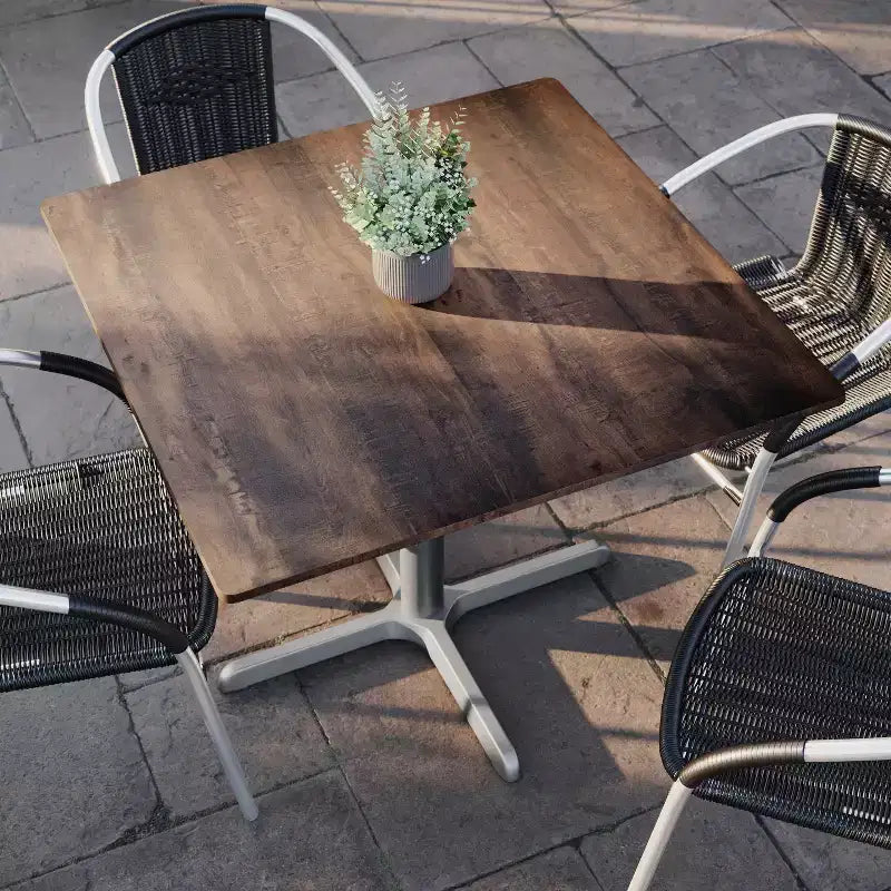 Commercial Grade Tabletop with HPL Technology and Table Height X-Base