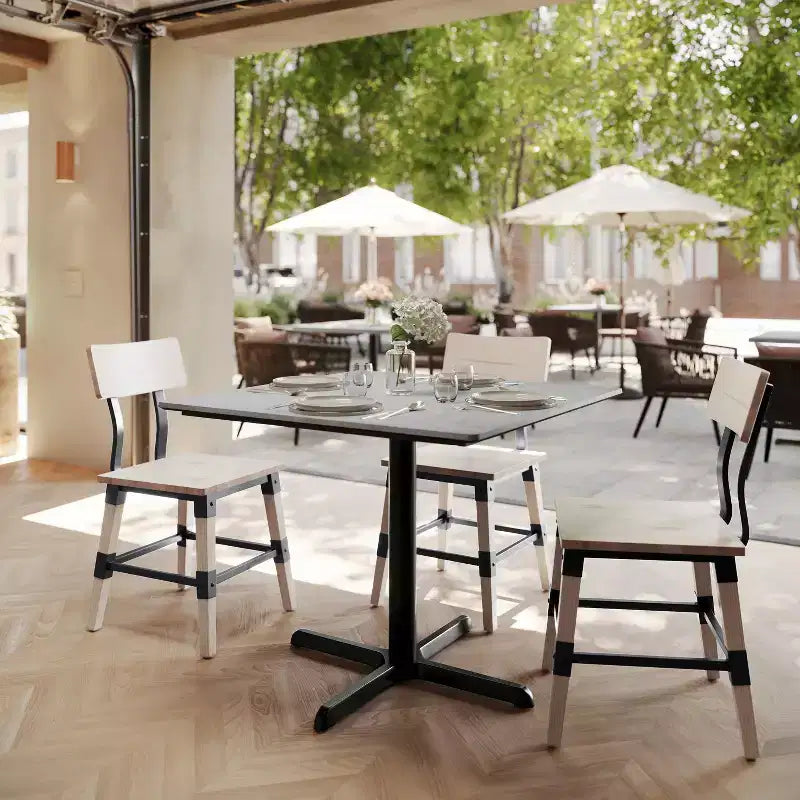 Commercial Grade Tabletop with HPL Technology and Table Height X-Base