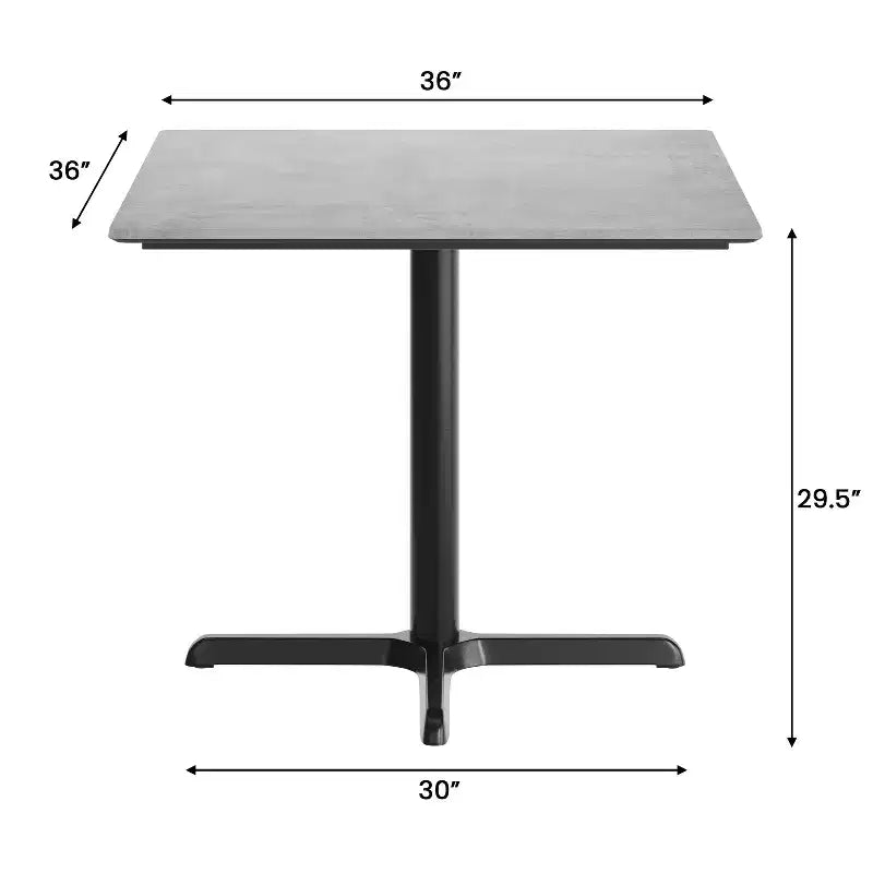 Commercial Grade Tabletop with HPL Technology and Table Height X-Base
