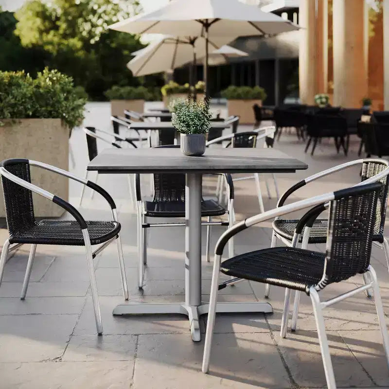 Commercial Grade Tabletop with HPL Technology and Table Height X-Base