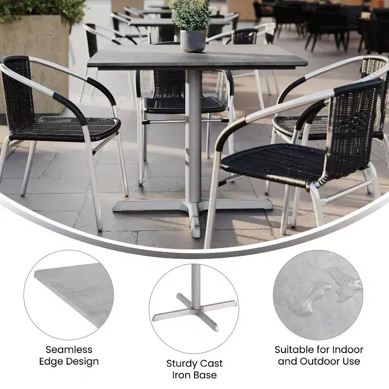 Commercial Grade Tabletop with HPL Technology and Table Height X-Base