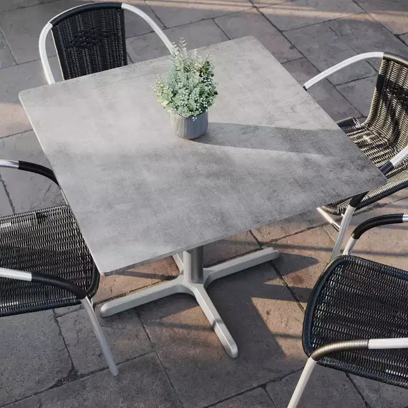 Commercial Grade Tabletop with HPL Technology and Table Height X-Base