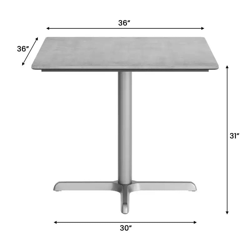 Commercial Grade Tabletop with HPL Technology and Table Height X-Base