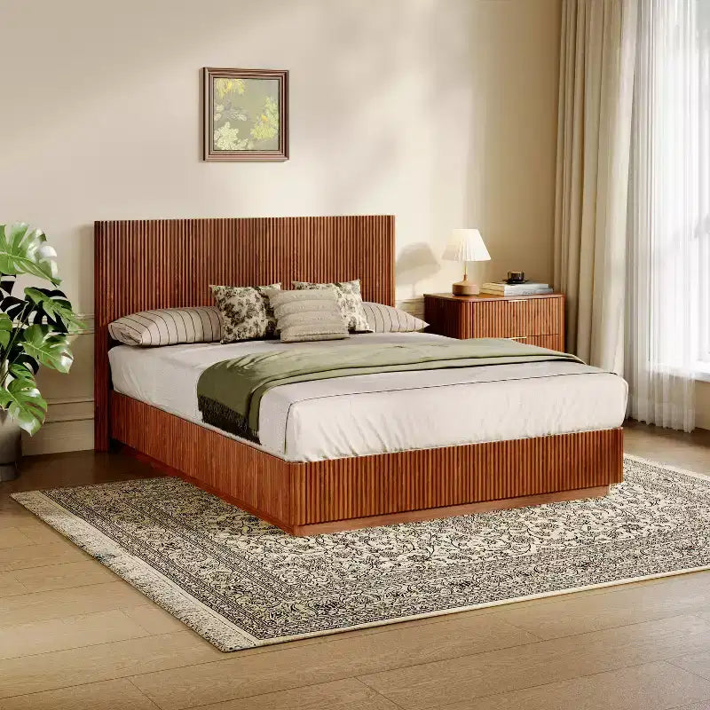 LED Floating Bed Frame with Heavy-Duty Metal Support