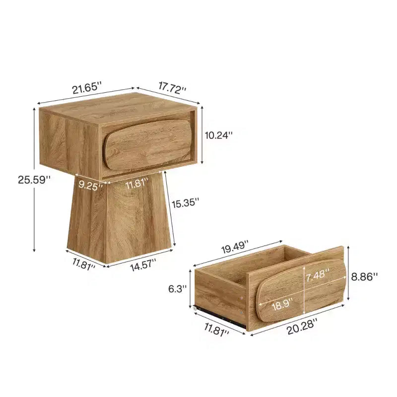 Modern Wood End Table with Storage Drawer