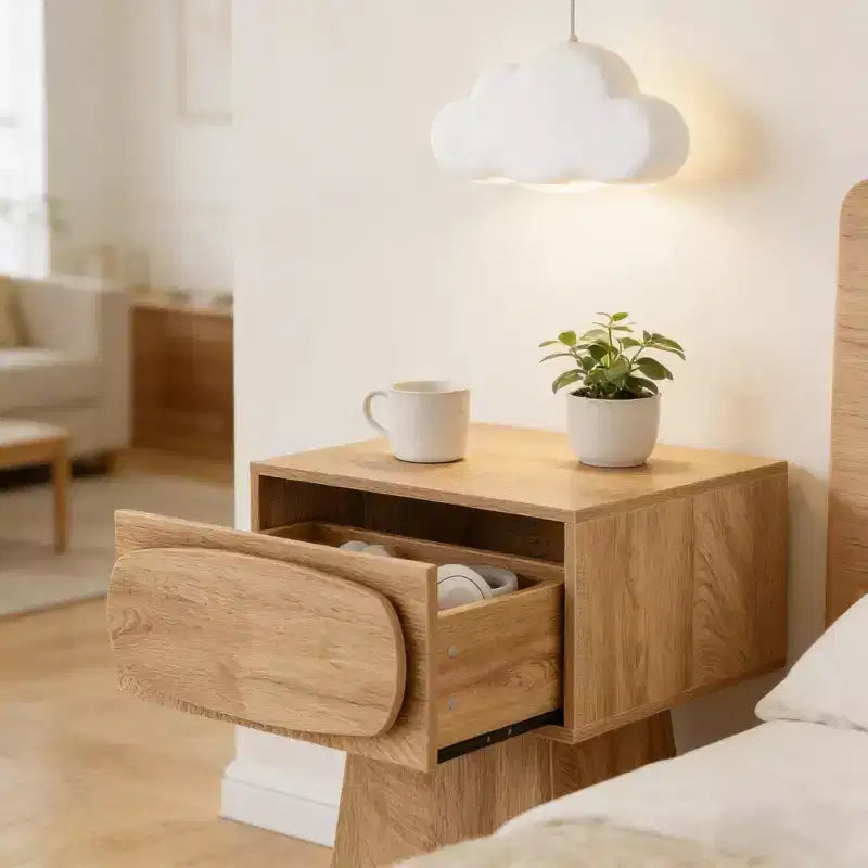 Modern Wood End Table with Storage Drawer