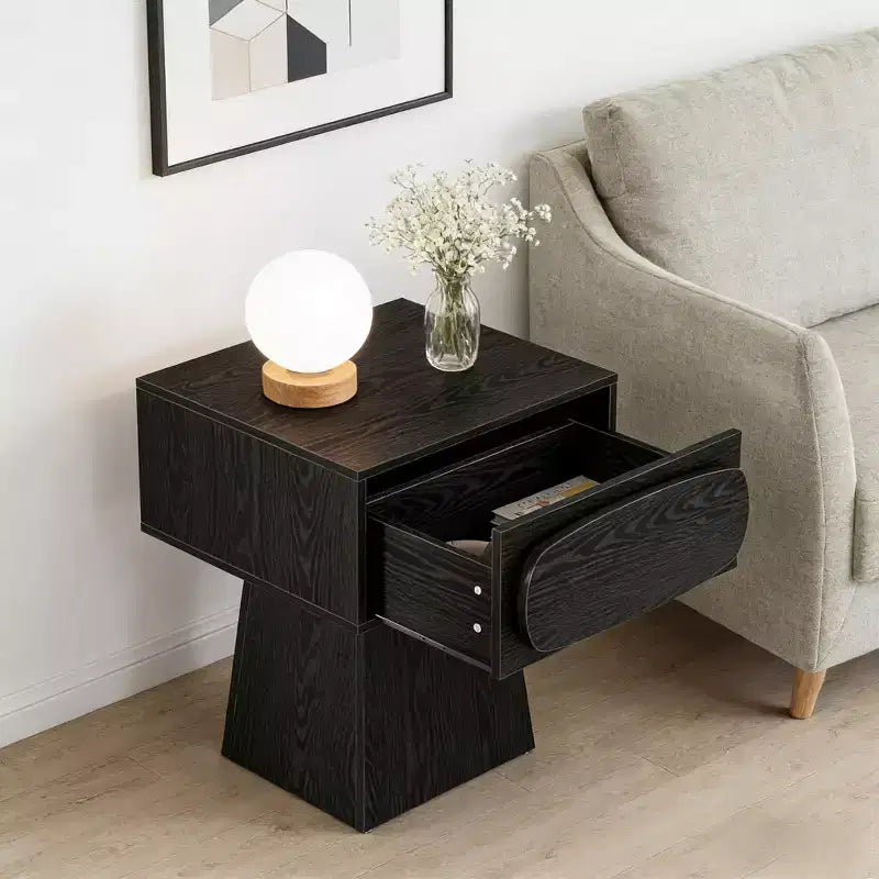 Modern Wood End Table with Storage Drawer