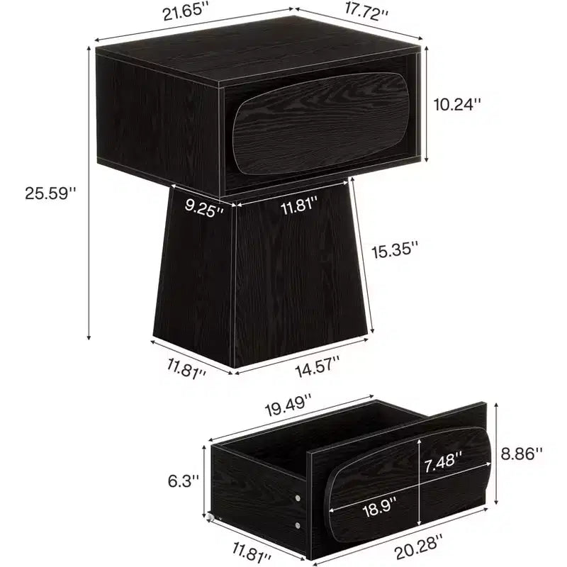 Modern Wood End Table with Storage Drawer
