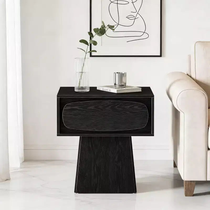 Modern Wood End Table with Storage Drawer