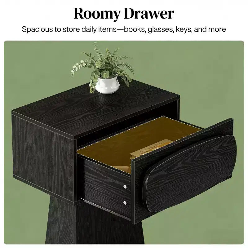Modern Wood End Table with Storage Drawer