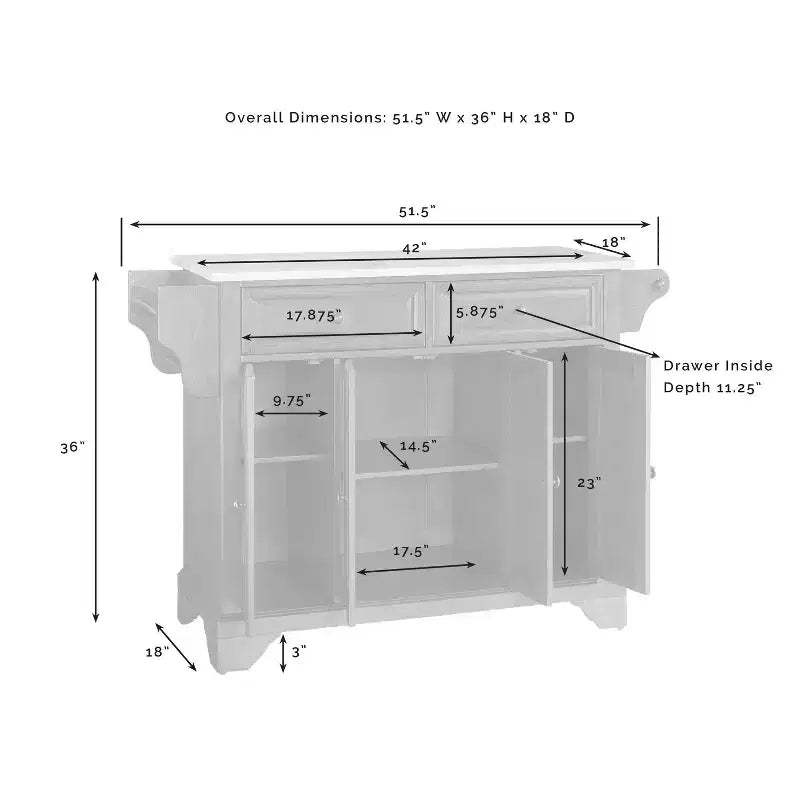 Kitchen Island with Door and Shelves