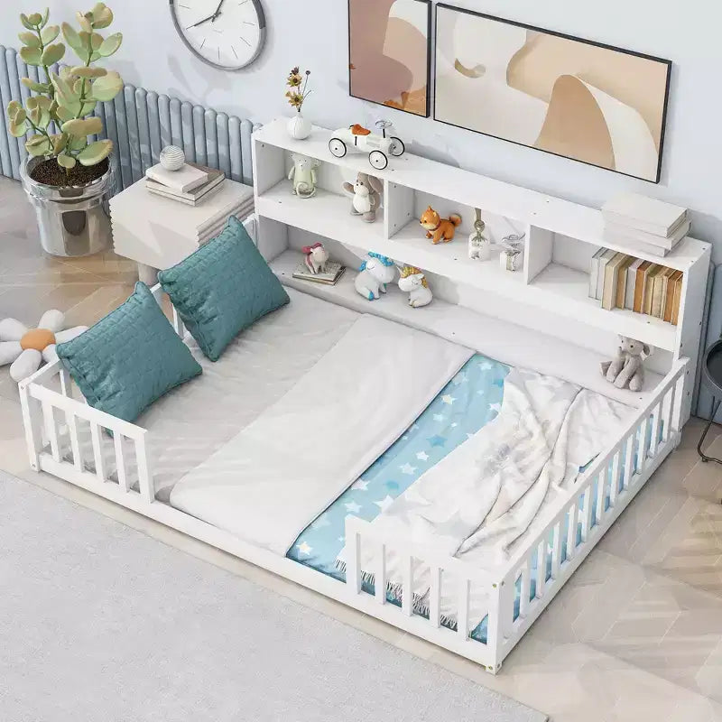 King Bed Frame High Weight Capacity No Box Spring Needed Heavy-Duty Metal