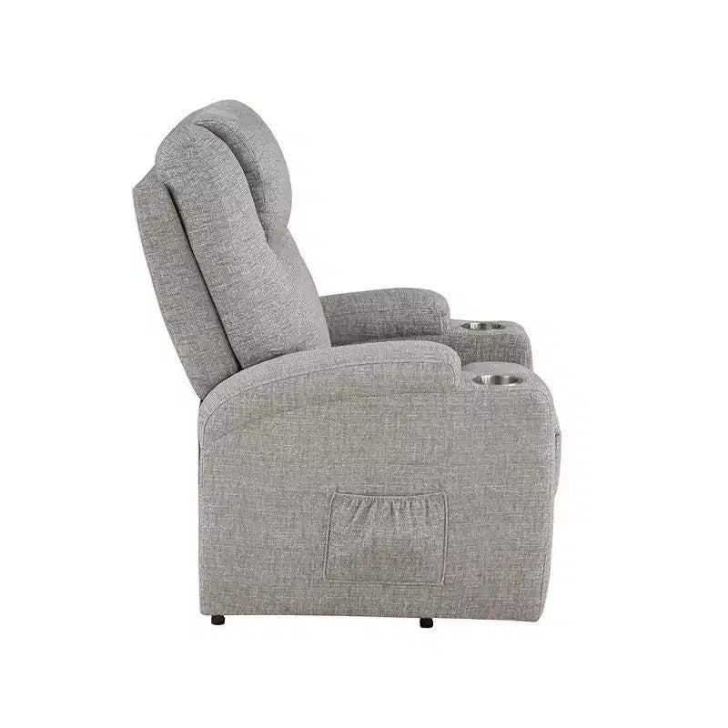 Power Reclining Sofa - Light Gray Chenille