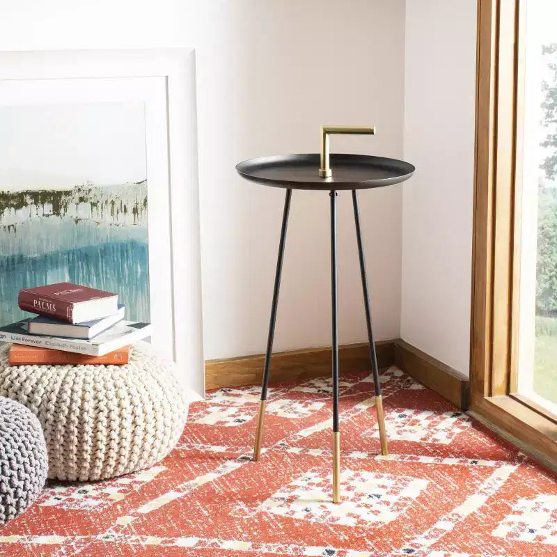 Handle Side Table - Black/Gold