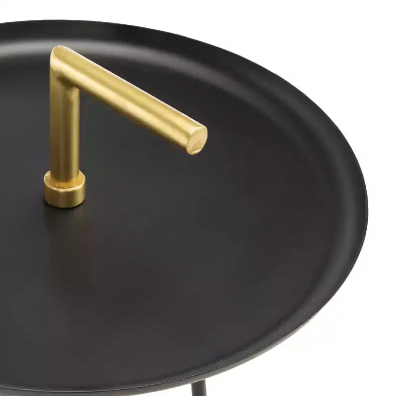 Handle Side Table - Black/Gold