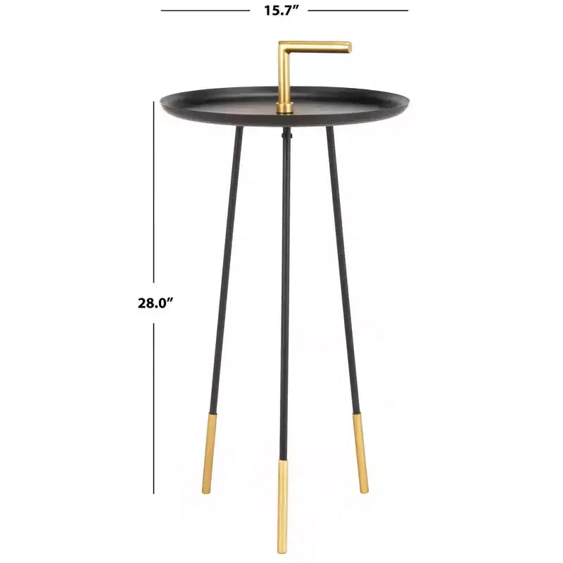 Handle Side Table - Black/Gold