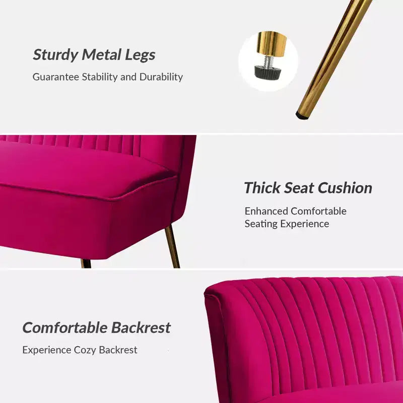 Velvet Loveseat Chair - Contemporary 2-Seater Tufted Back Sofa