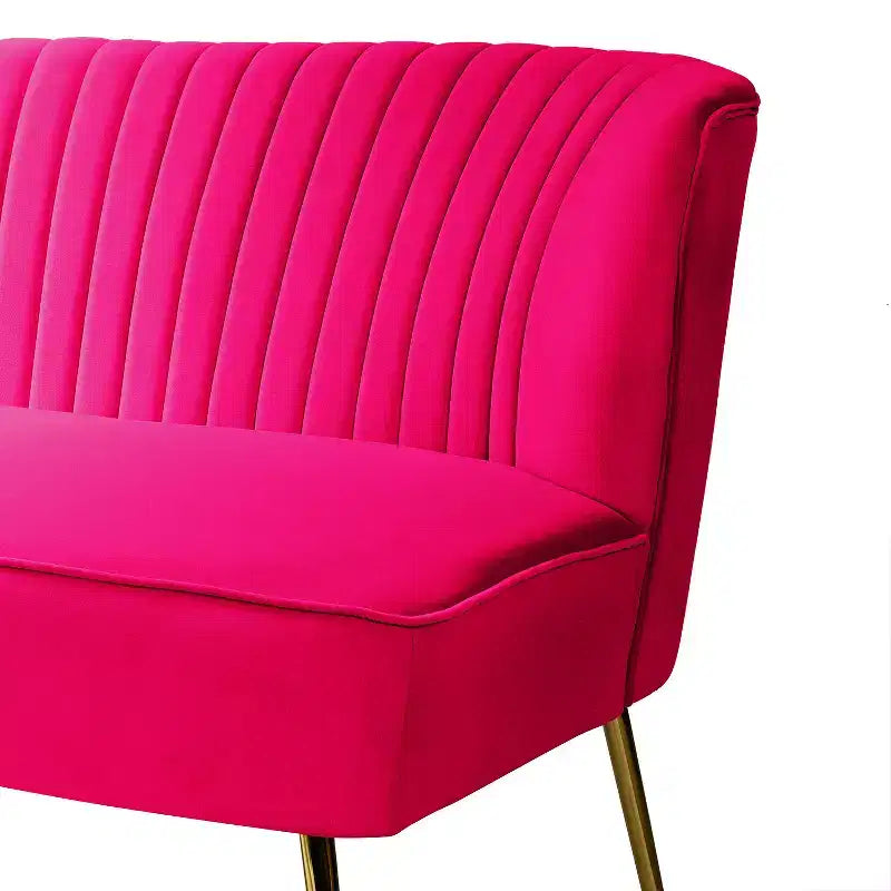 Velvet Loveseat Chair - Contemporary 2-Seater Tufted Back Sofa