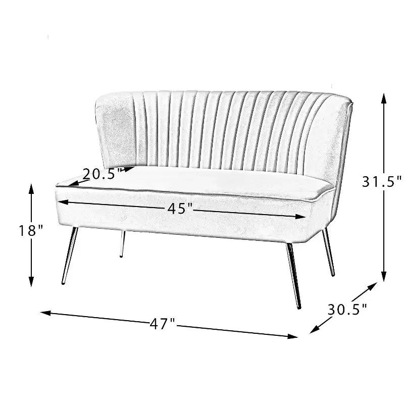 Velvet Loveseat Chair - Contemporary 2-Seater Tufted Back Sofa