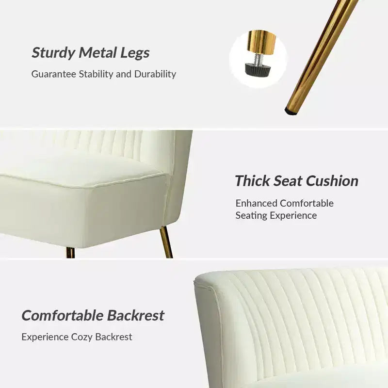 Velvet Loveseat Chair - Contemporary 2-Seater Tufted Back Sofa
