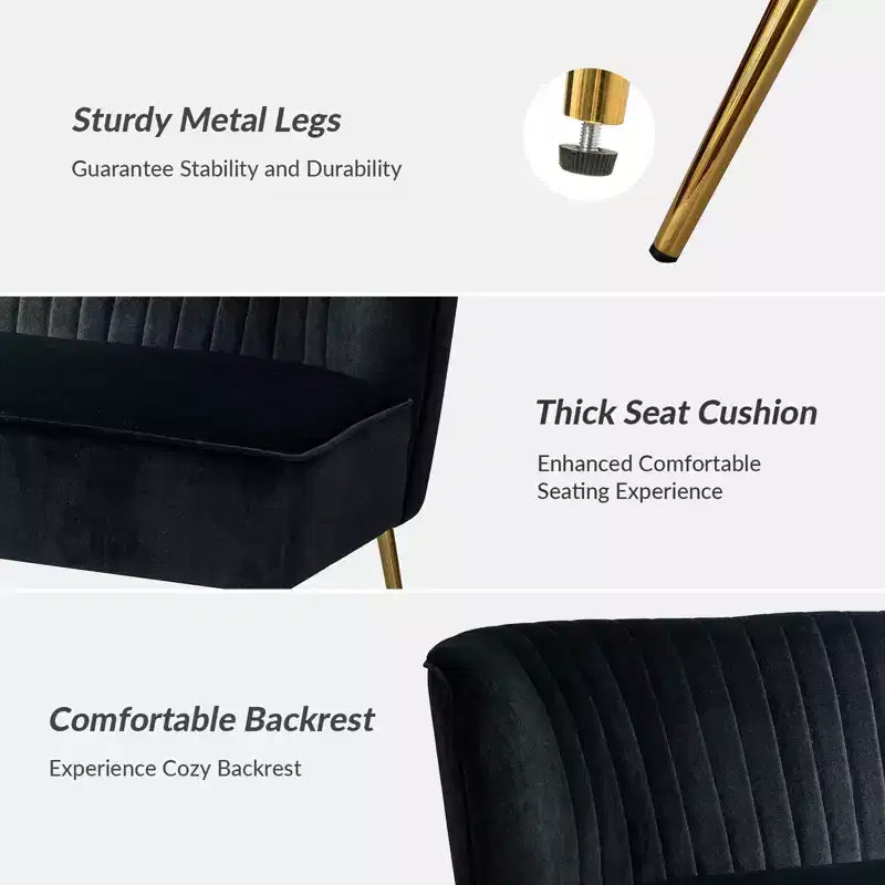 Velvet Loveseat Chair - Contemporary 2-Seater Tufted Back Sofa